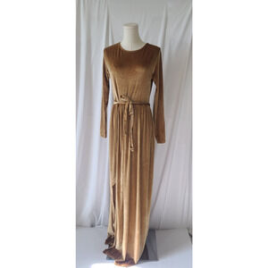 Club London Gold Velvet Maxi Dress US 10 Holiday Party